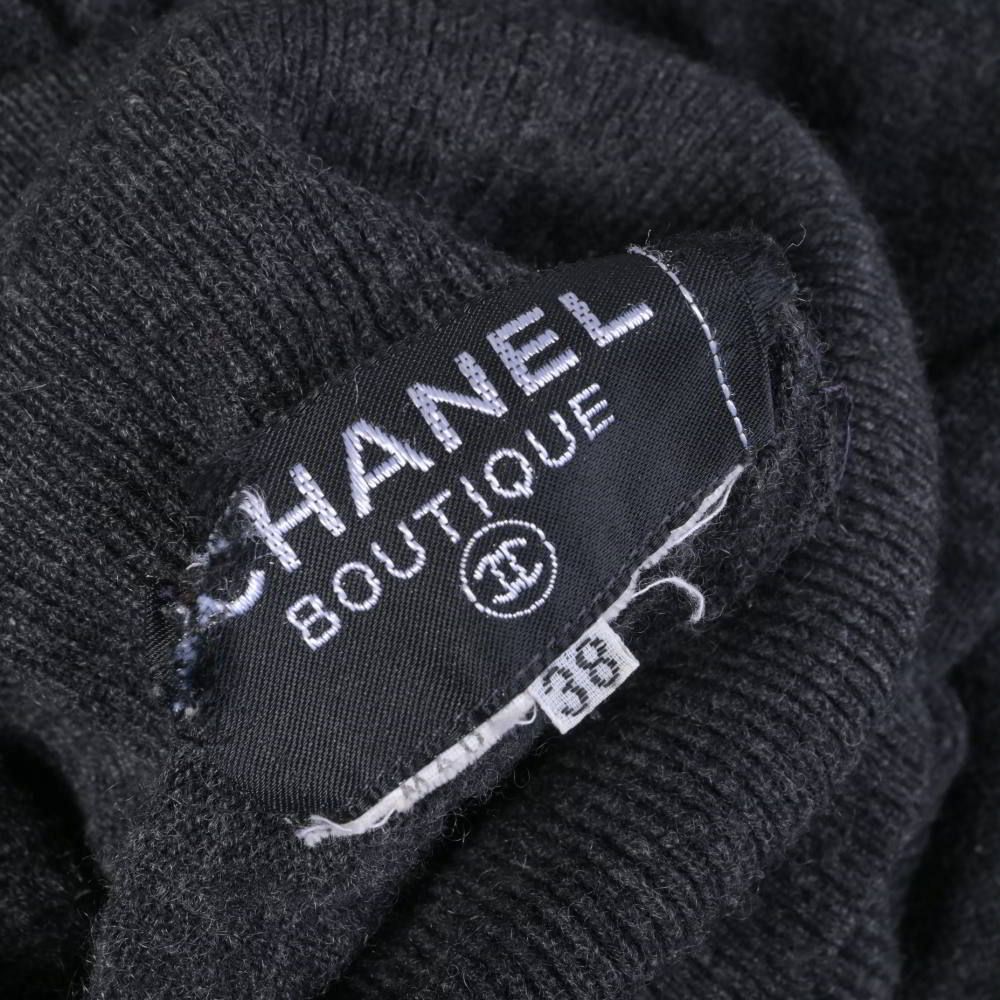 CHANEL ヴィンテージ ウール カシミヤ混 タートルネック ニット 金