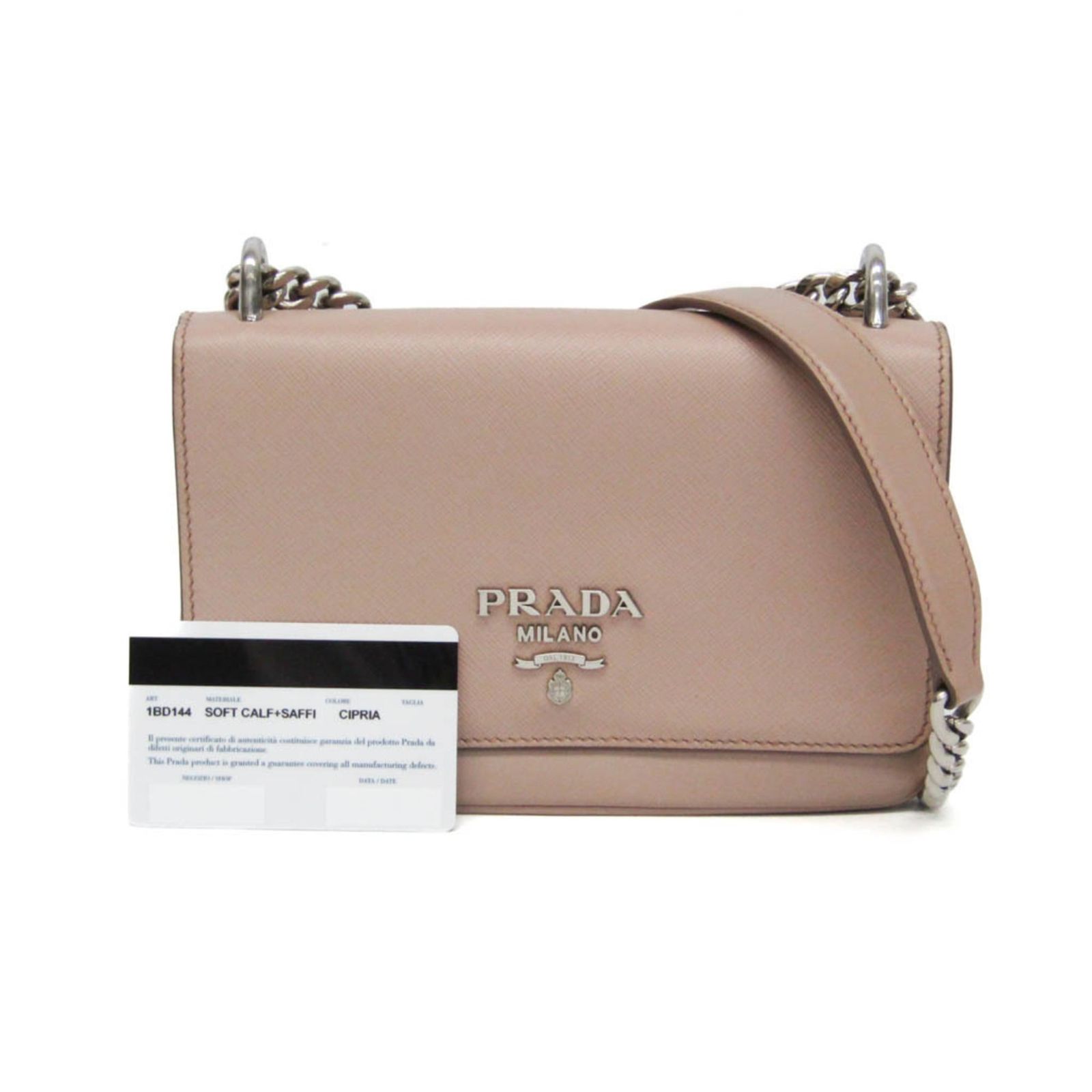 565　サフィアーノレザー ショルダーバッグ　PRADA プラダ(Prada) サフィアーノ チェーンショルダーバッグ 1BD144