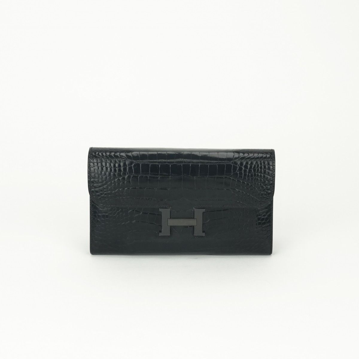 エルメス HERMES コンスタンスロング コンスタンス ロング 財布 長財布 ロングウォレット アリゲーター ソーブラック SO-BLACK モノクローム ブラック Black 黒 ブラック金具 エキゾチック HERMES（エルメス） コンスタンスロングウォレット コンスタンス 財布