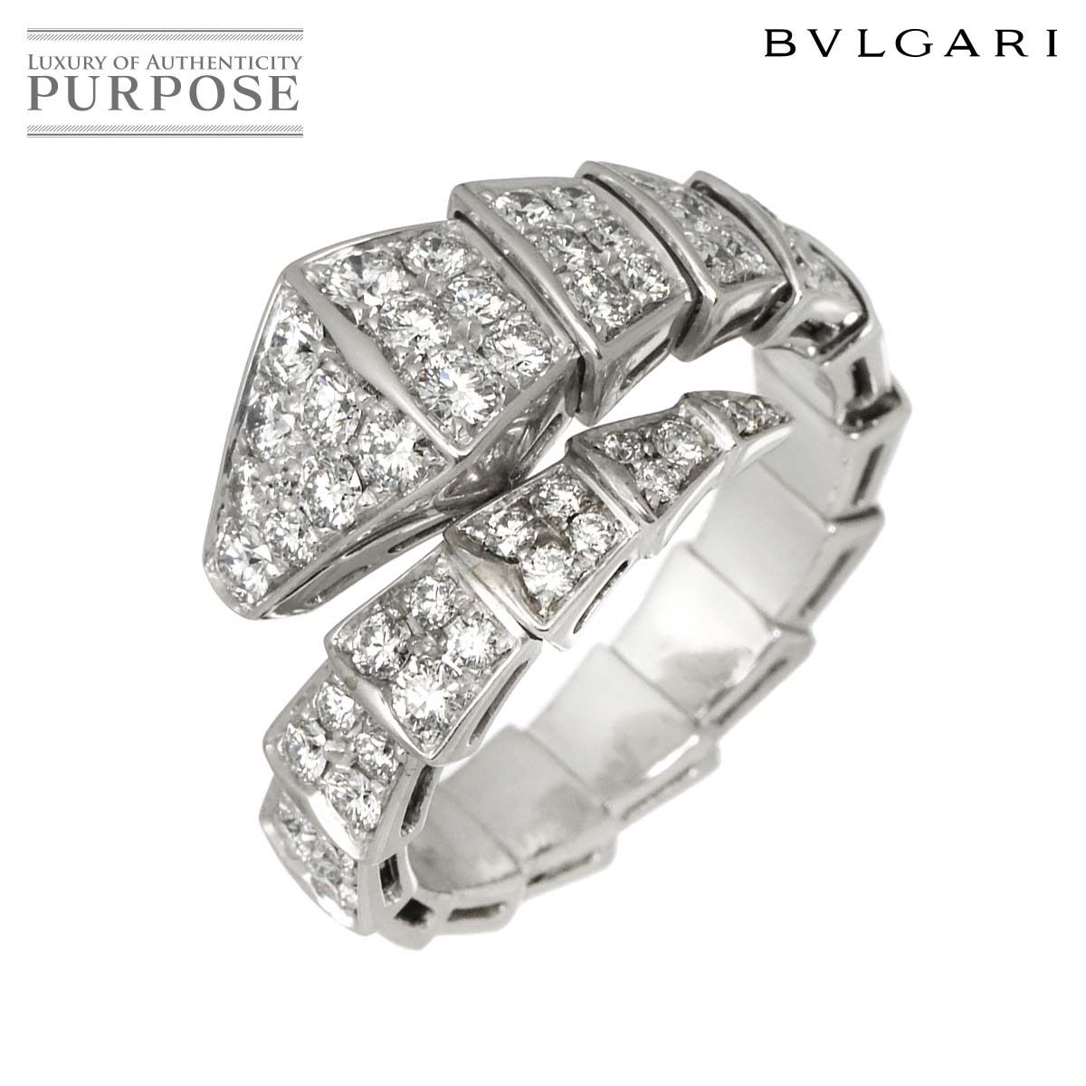 ブルガリ BVLGARI セルペンティ ヴァイパー #L リング ダイヤ K18 WG 