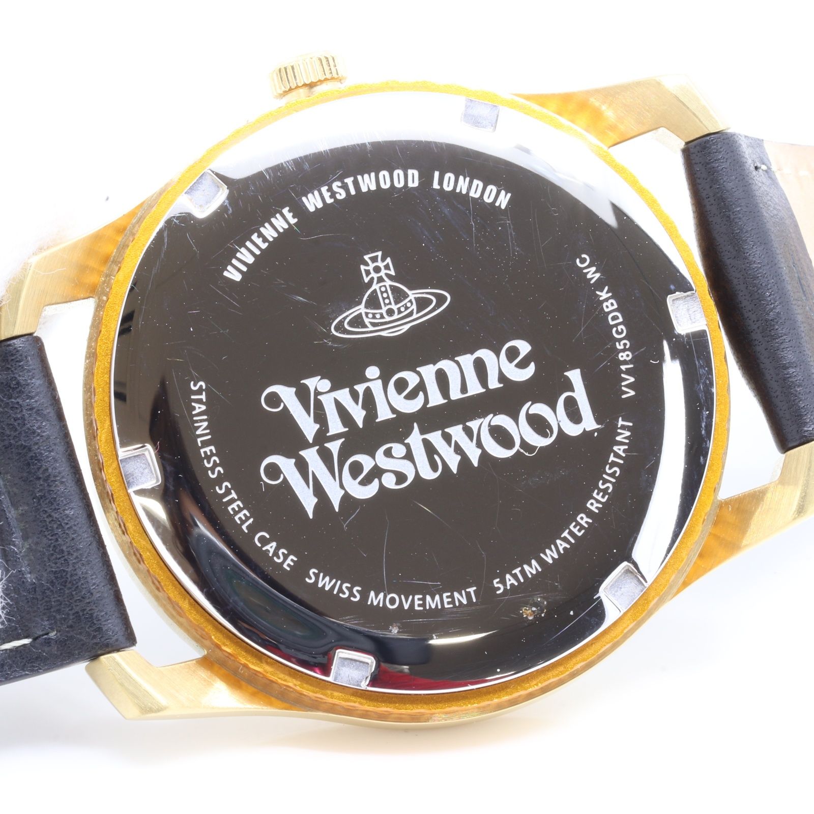 ITCD4YD76PX3 Vivienne Westwood ヴィヴィアン ウエストウッド 腕時計 時計 QZ 黒文字盤 SS×レザー VV185GDBK レディース Vivienne Westwood - ITCD4YD76PX3 Vivienne Westwood ヴィヴィアン