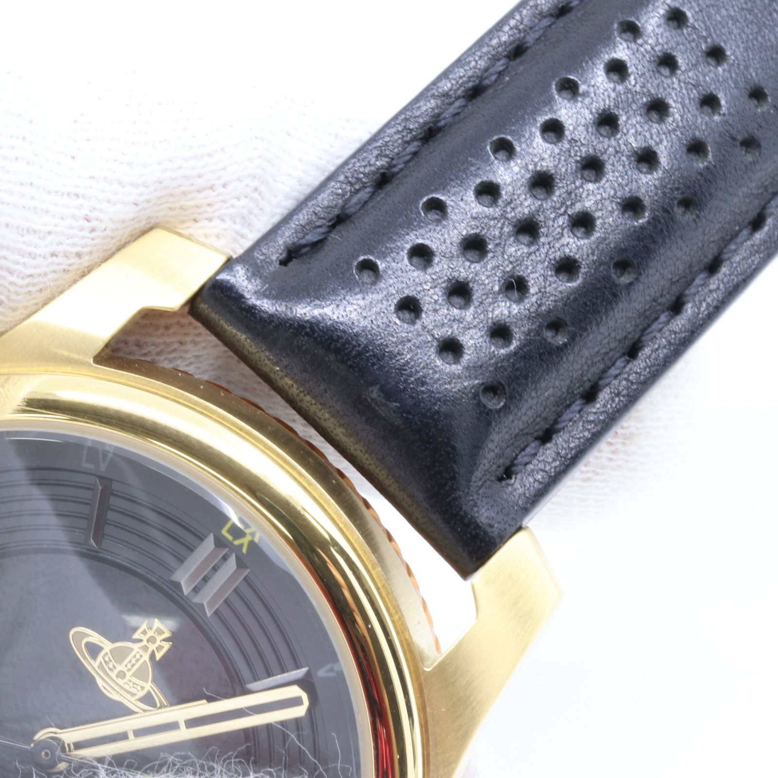 ITCD4YD76PX3 Vivienne Westwood ヴィヴィアン ウエストウッド 腕時計 時計 QZ 黒文字盤 SS×レザー VV185GDBK レディース Vivienne Westwood - ITCD4YD76PX3 Vivienne Westwood ヴィヴィアン