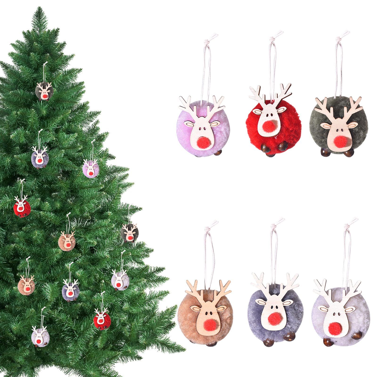 クリスマスツリー オーナメント 6個セット 可愛い トナカイ クリスマス 