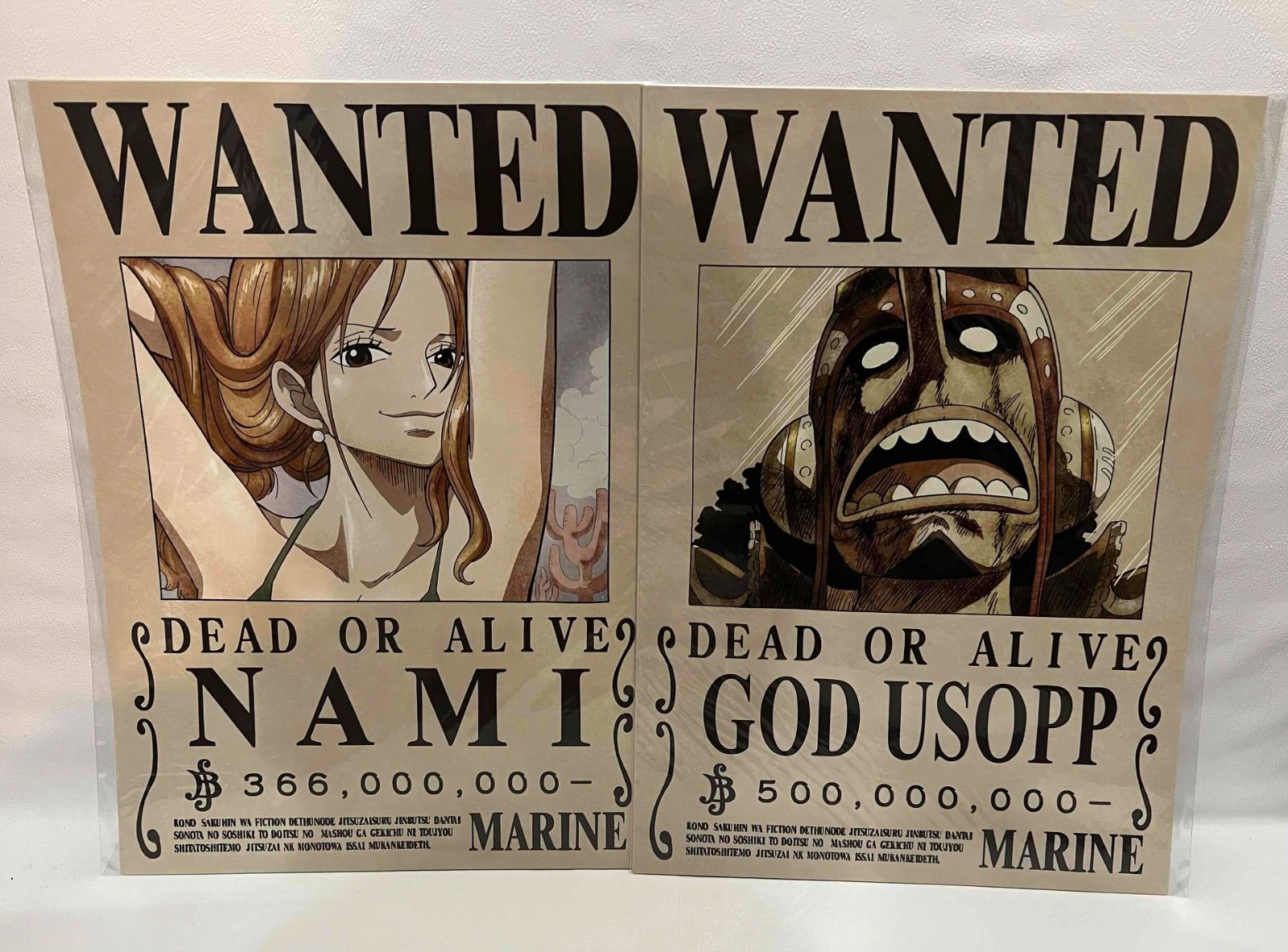 ONEPIECE ワンピース 手配書 ポスター　10枚セット　ナミ　ウソップ ワンピース 海軍発行公式手配書 A3サイズ ポスター 2種セット ( ナミ