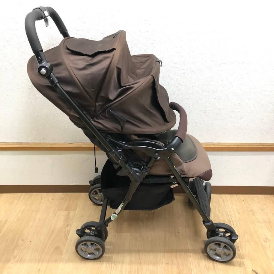 ss8529　コンビ A型ベビーカー 4輪 対面式 ブラウンジルコン 折りたたみ 自立 combi XY-500 ホワイトレーベル ディアクラッセ 茶 オート4キャス 1か月～ バスケット付 ベビーカー 中古 ss8529 【中古】 コンビ A型ベビーカー 4輪 対面式 ブラウンジルコン