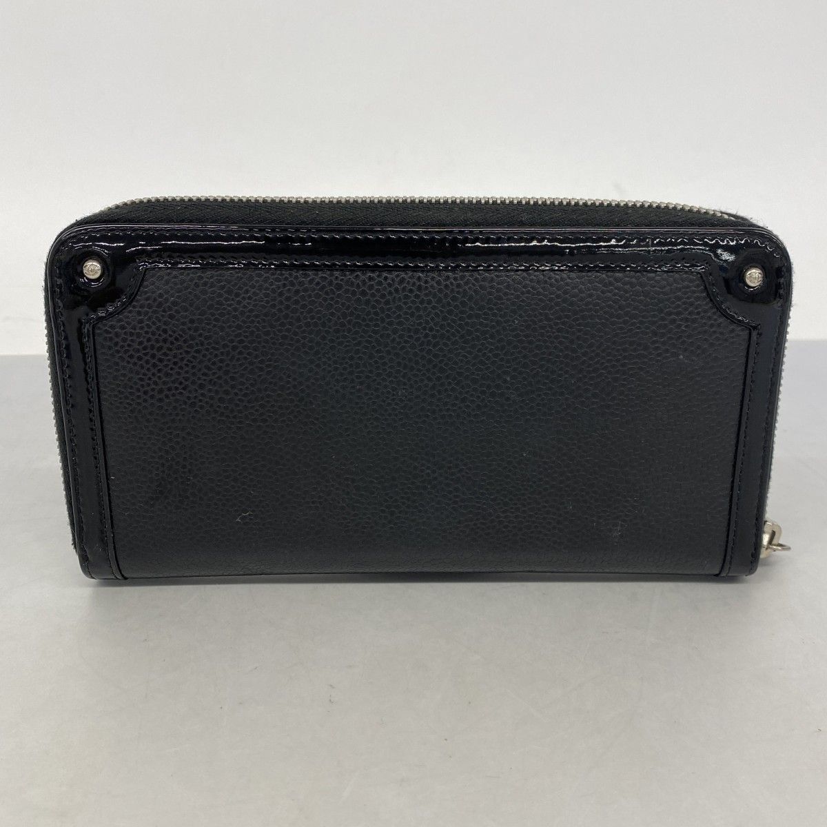 【6dc2897-k】シャネル 長財布 レザー ブラック シルバー金具【中古】レディース CHANEL - ☆最終価格【6dc2897-k】シャネル 長財布 レザー ブラック