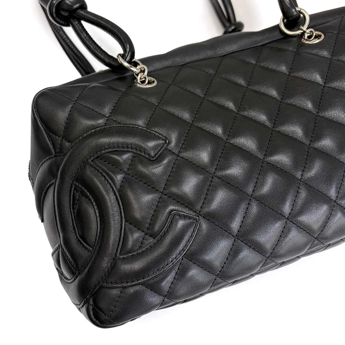 美品 シャネル CHANEL カンボンライン ボーリング ショルダー バッグ