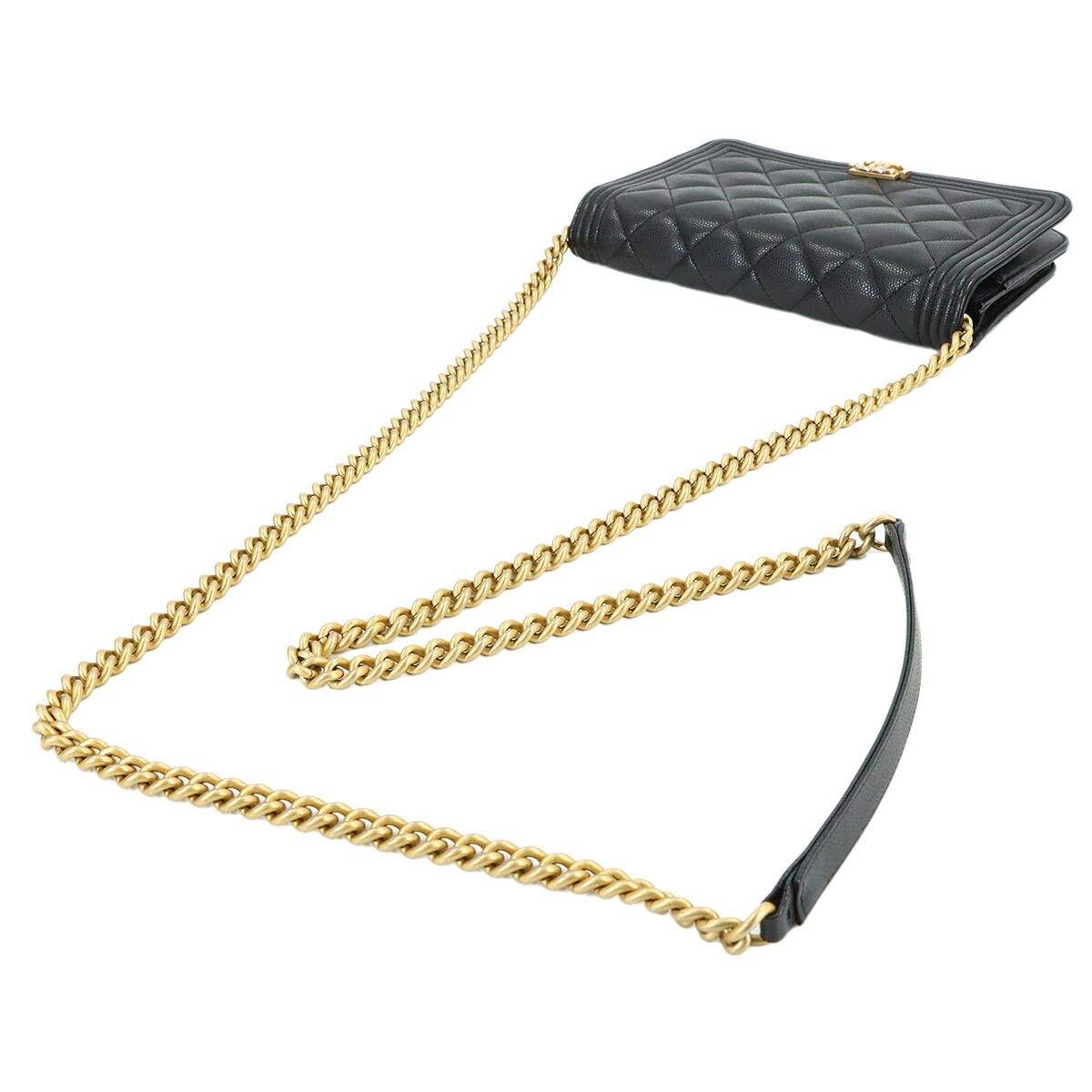 シャネル CHANEL ボーイシャネル チェーン ウォレット 長財布 キャビア