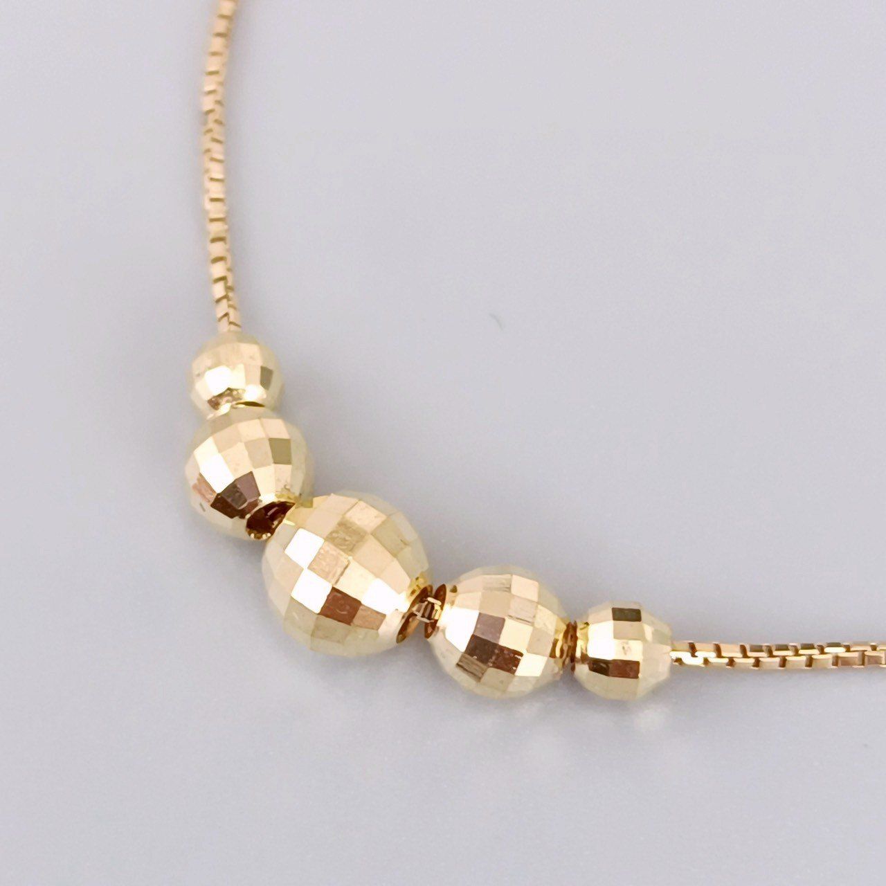 18金 K18 男女兼用 ミラーボール デザインネックレス 2.52g 40㎝ Z837