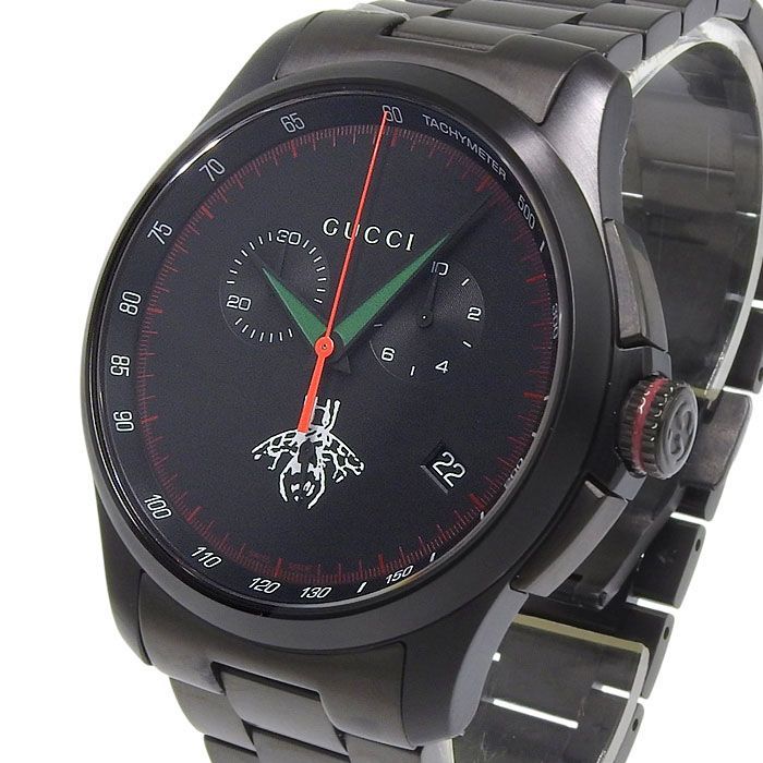 GUCCI グッチ Gタイムレス クロノグラフ 126.2 ブラック文字盤 SS
