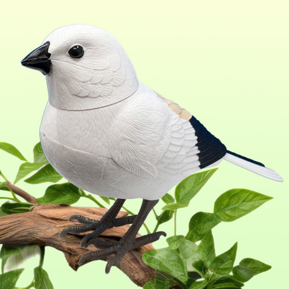 日本の野鳥 music bird シマエナガ 人感センサー 電動 首振り さえずり