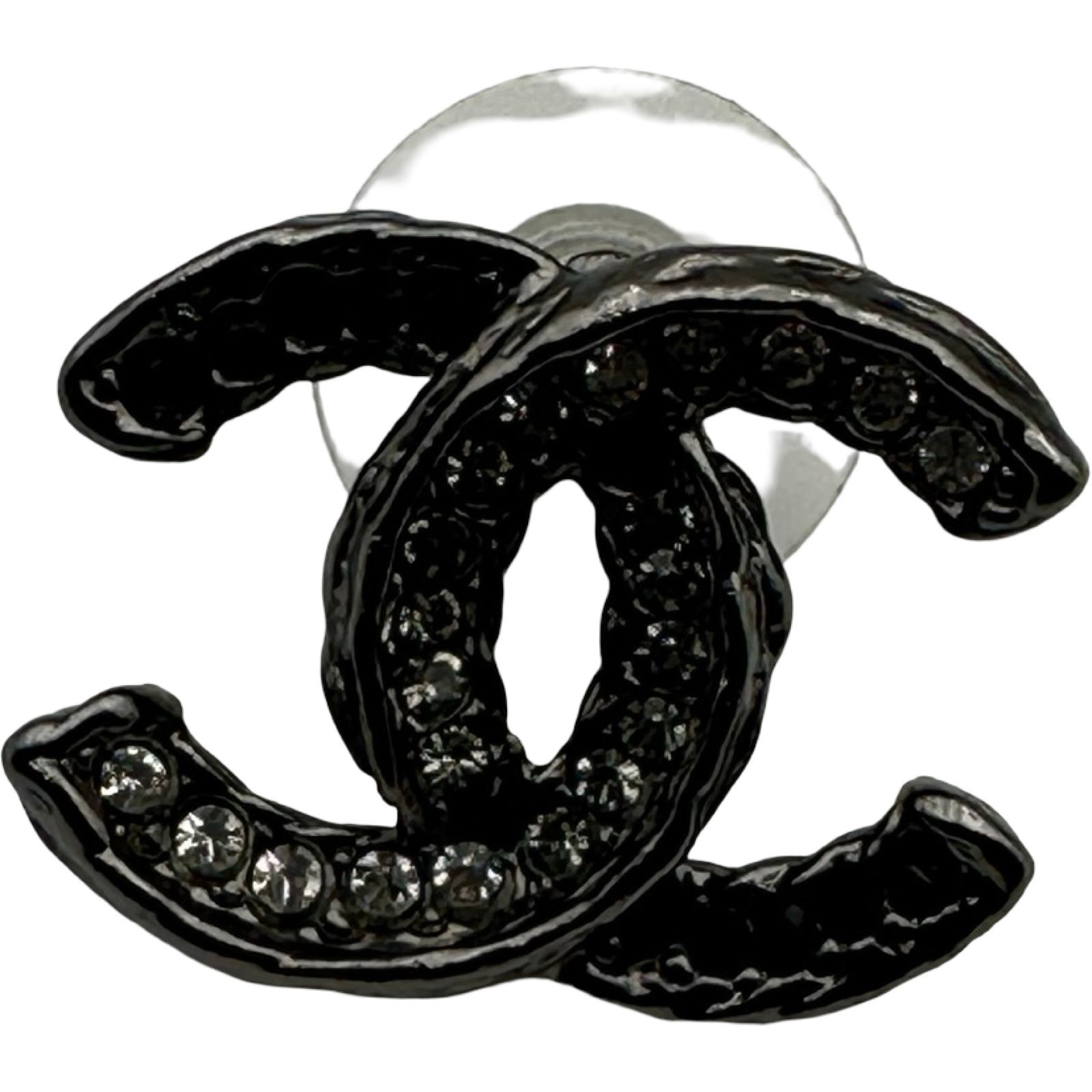 シャネル CHANEL ココマーク ラインストーンピアス シルバー メタル