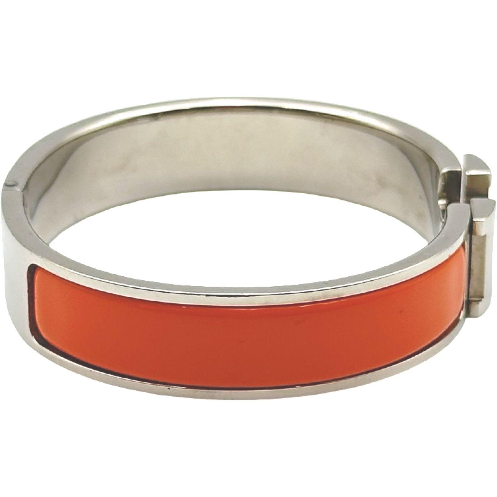 エルメス HERMES クリッククラック PM オレンジ/シルバー メタル