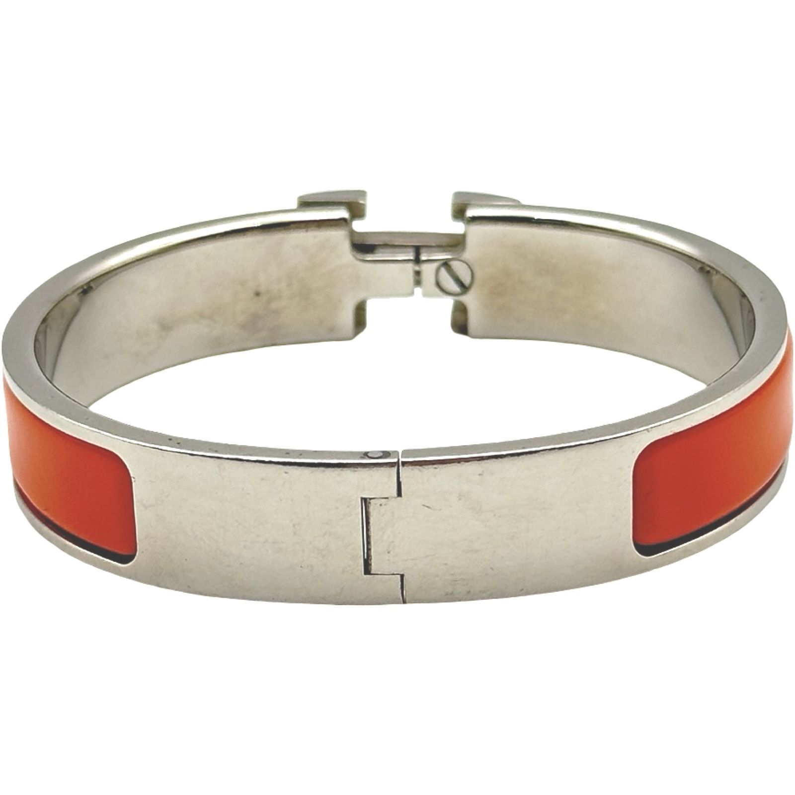 エルメス HERMES クリッククラック PM オレンジ/シルバー メタル