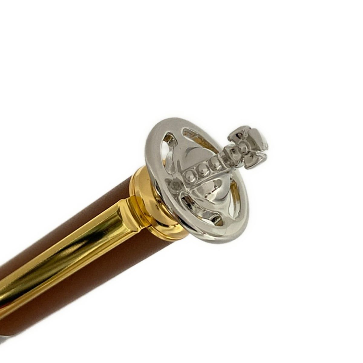 VivienneWestwood ACCESSORIES(ヴィヴィアンウエストウッドアクセサリーズ) ボールペン美品  5118AC02 BW ブラウン×ゴールド×シルバー オーヴ/インクあり(黒) 牛革 ヴィヴィアンウエストウッドアクセサリーズ ボールペン美品 5118AC02