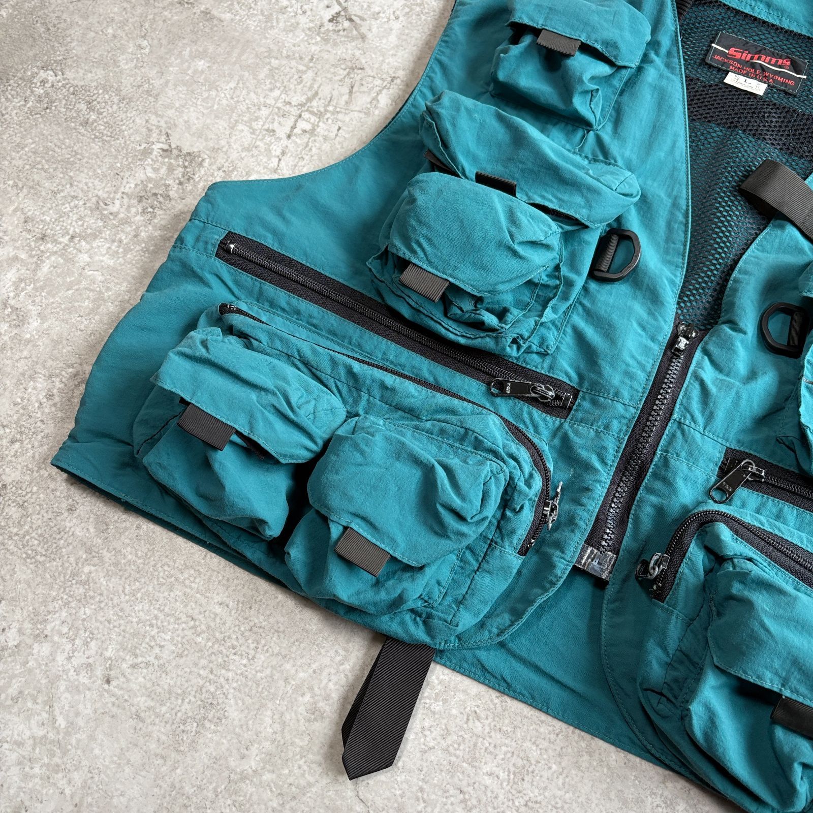 80s USA製 SIMMS Fishing Vest 【 green 】 シムス フィッシングベスト