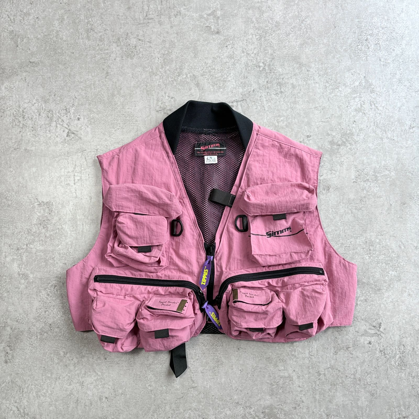 80s USA製 SIMMS Fishing Vest 【 pink 】 シムス フィッシングベスト
