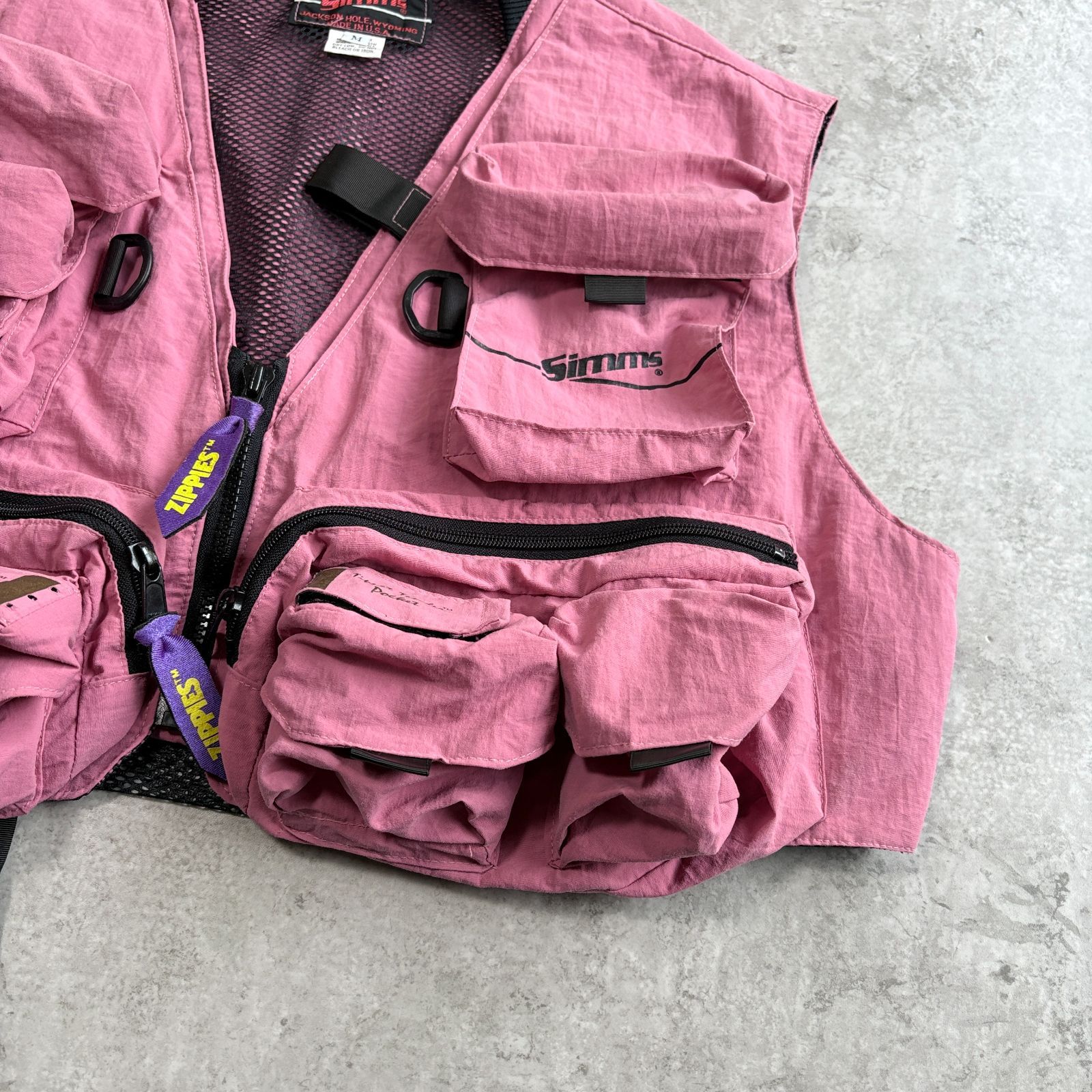 80s USA製 SIMMS Fishing Vest 【 pink 】 シムス フィッシングベスト