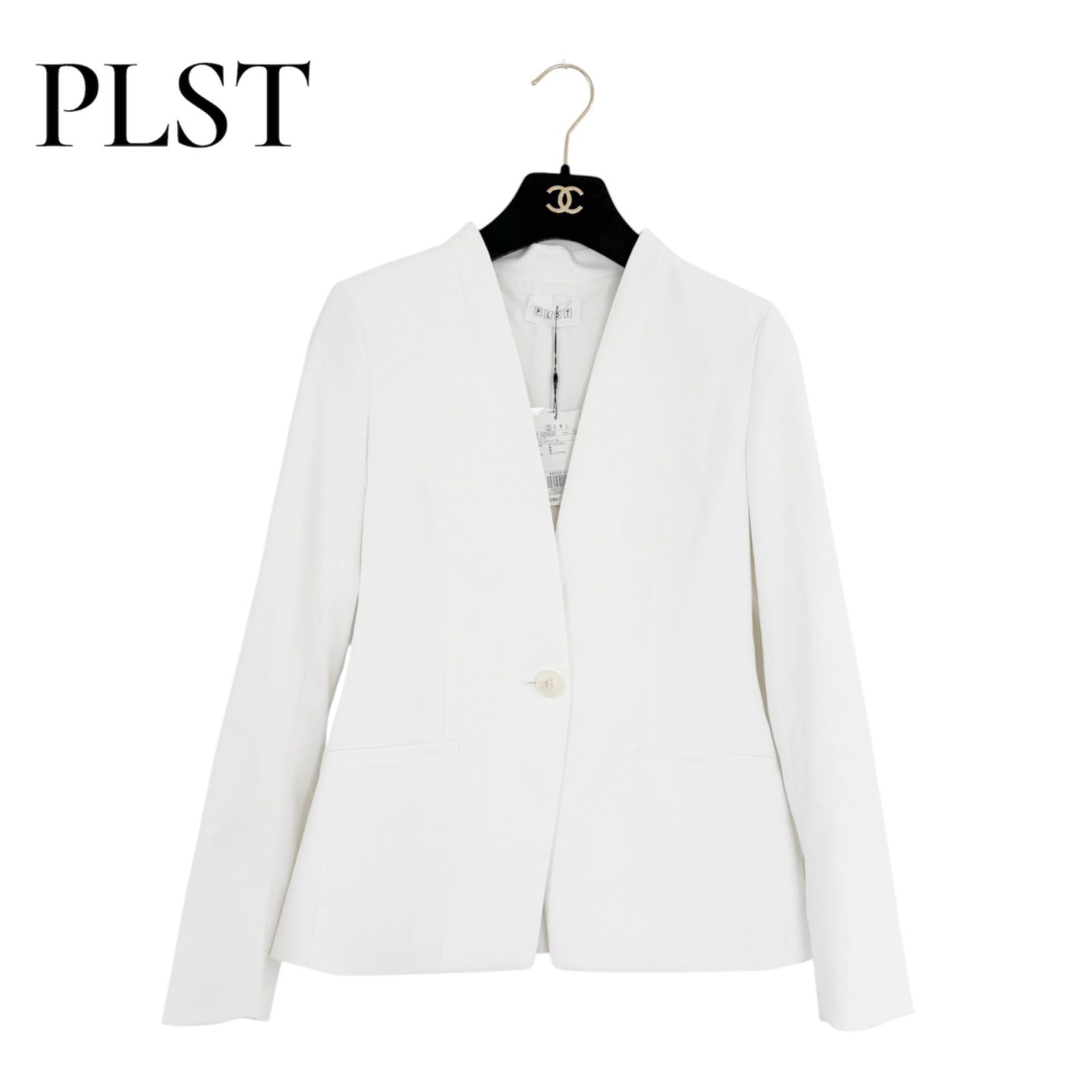 新品未使用タグ付き PLST プラステ リネンブレンドカラーレス 