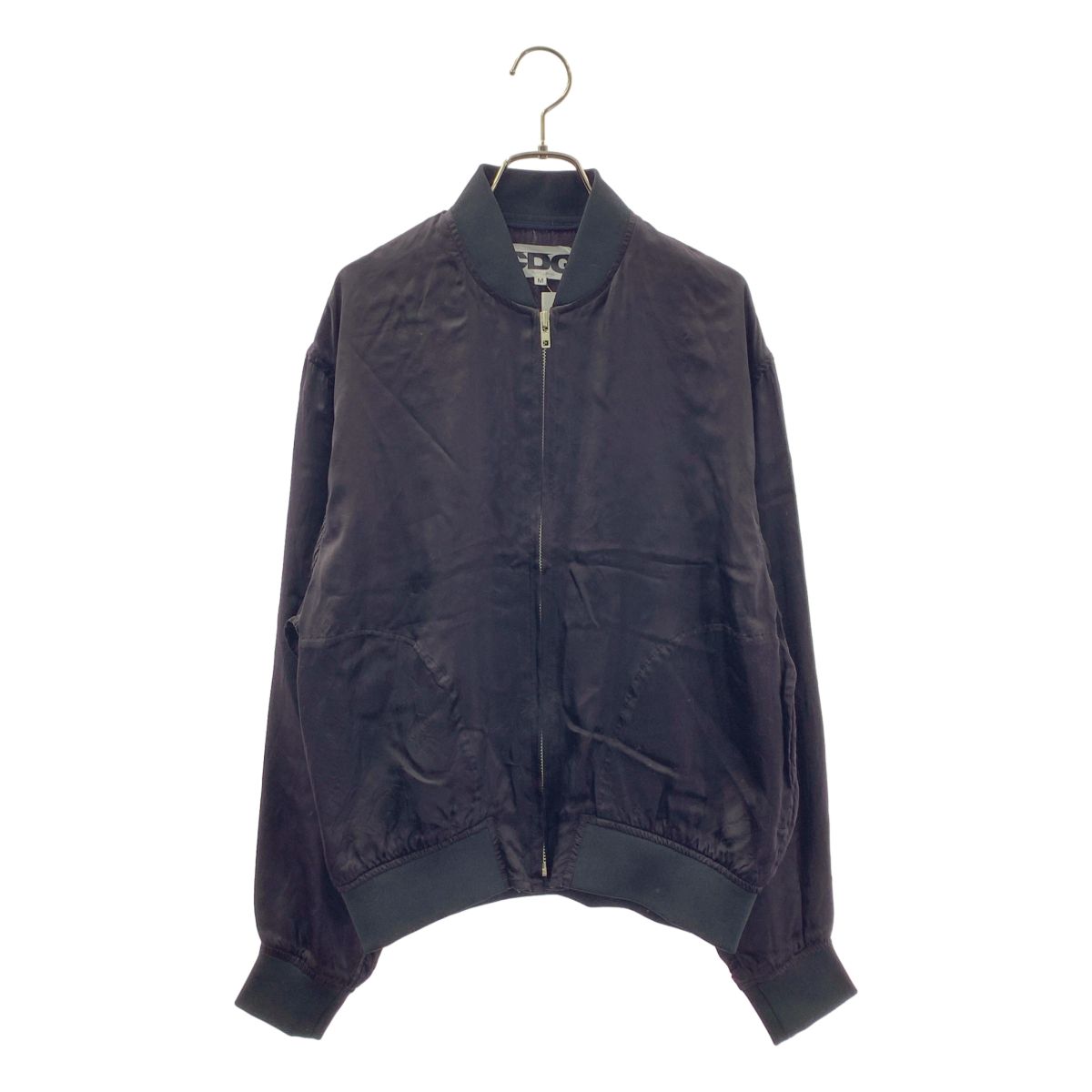 CDG by Comme des Garcons. / シーディージー コムデギャルソン | AD2024 | キュプラ ジップアップ スタッフ ブルゾン | M | ブラック | メンズ CDG by Comme des Garcons. / シーディージー コムデギャルソン