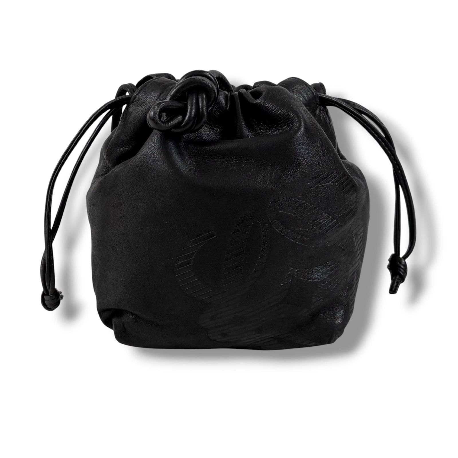 ロエベ LOEWE 巾着型 ショルダーバッグ ミニ ポシェット ブラック 黒 