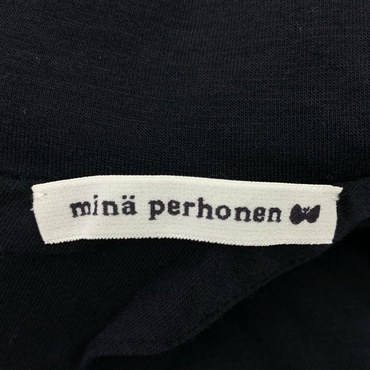 【美品】  mina perhonen / ミナペルホネン | talo ウール ハイネック カットソー | 40 | ブラック | レディース 美品】 mina perhonen / ミナペルホネン | talo ウール ハイネック