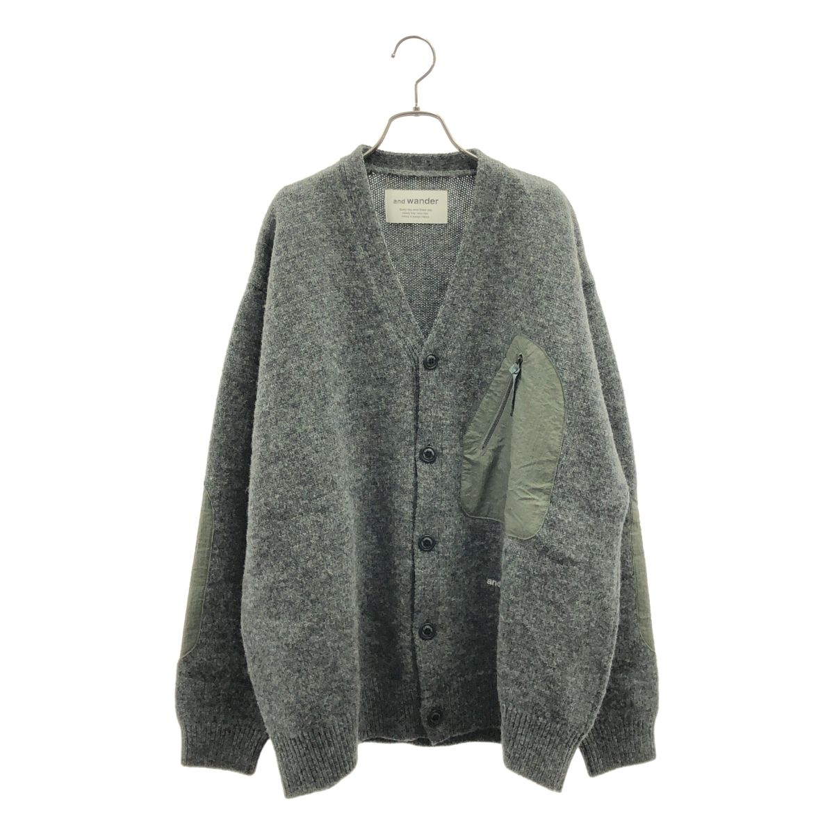 美品】 and wander / アンドワンダー | Shetland wool cardigan 