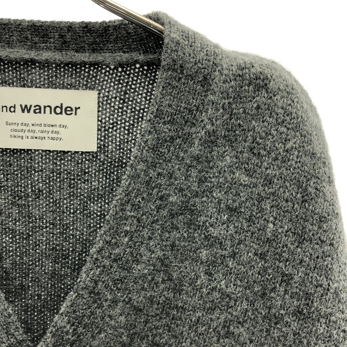 美品】 and wander / アンドワンダー | Shetland wool cardigan 