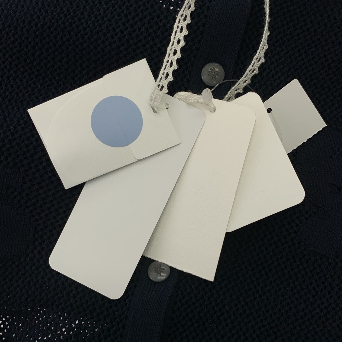 【美品】  mina perhonen / ミナペルホネン | 2021SS | faint shadow / コットン ニット トップス | 38 | ネイビー | レディース mina perhonen / ミナペルホネン | 2021SS | faint shadow / コットン