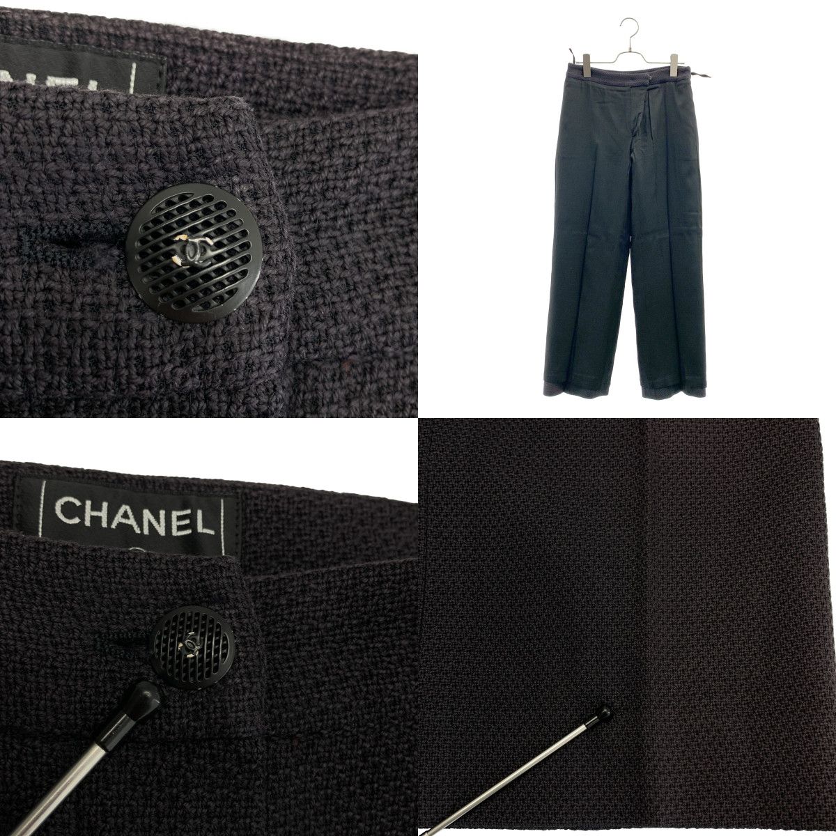 CHANEL / シャネル | ココマークボタン スラックス パンツ / 総 CHANEL / シャネル | ココマークボタン スラックス パンツ / 総
