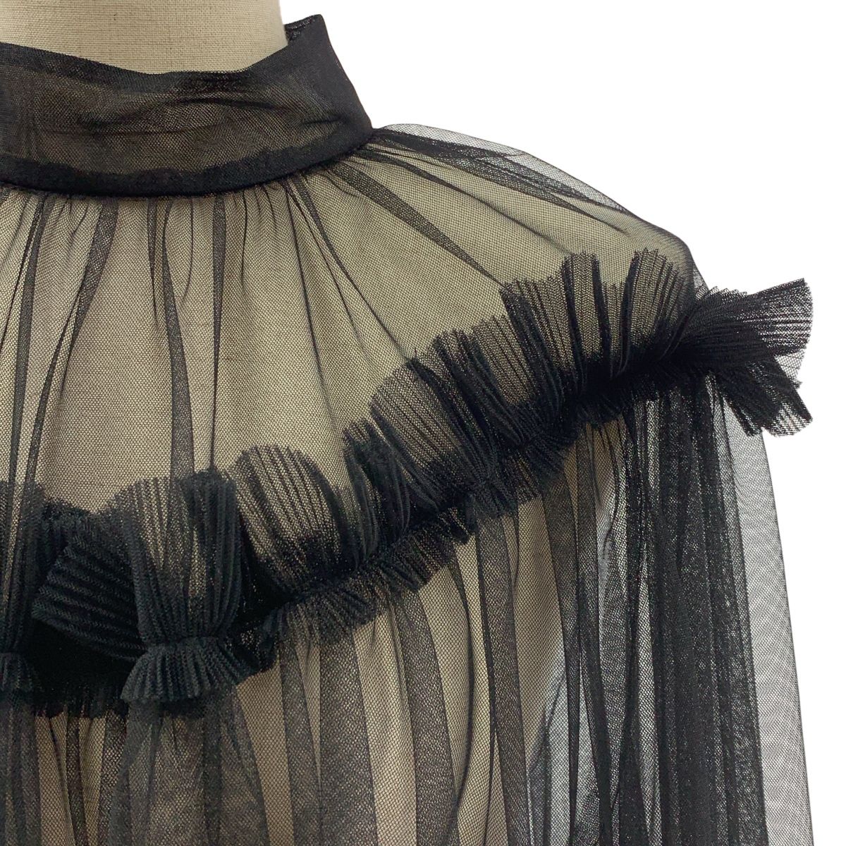美品】 FETICO / フェティコ | TULLE FRILLED TUNIC チュールブラウス 
