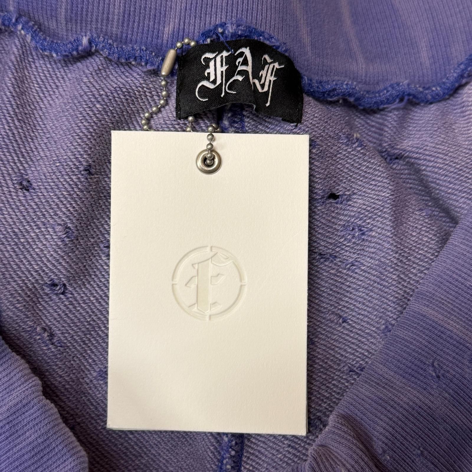 参考上代35200円 未使用 FAF(Fake As Flowers) 25SS Damaged Baggy Sweat Pants ダメージ加工スウェットパンツ エフエーエフ(フェイクアスフラワーズ) 3121401 パープル 2 （12646M） 参考上代35200円 未使用 FAF(Fake As Flowers) 25SS Damaged Baggy