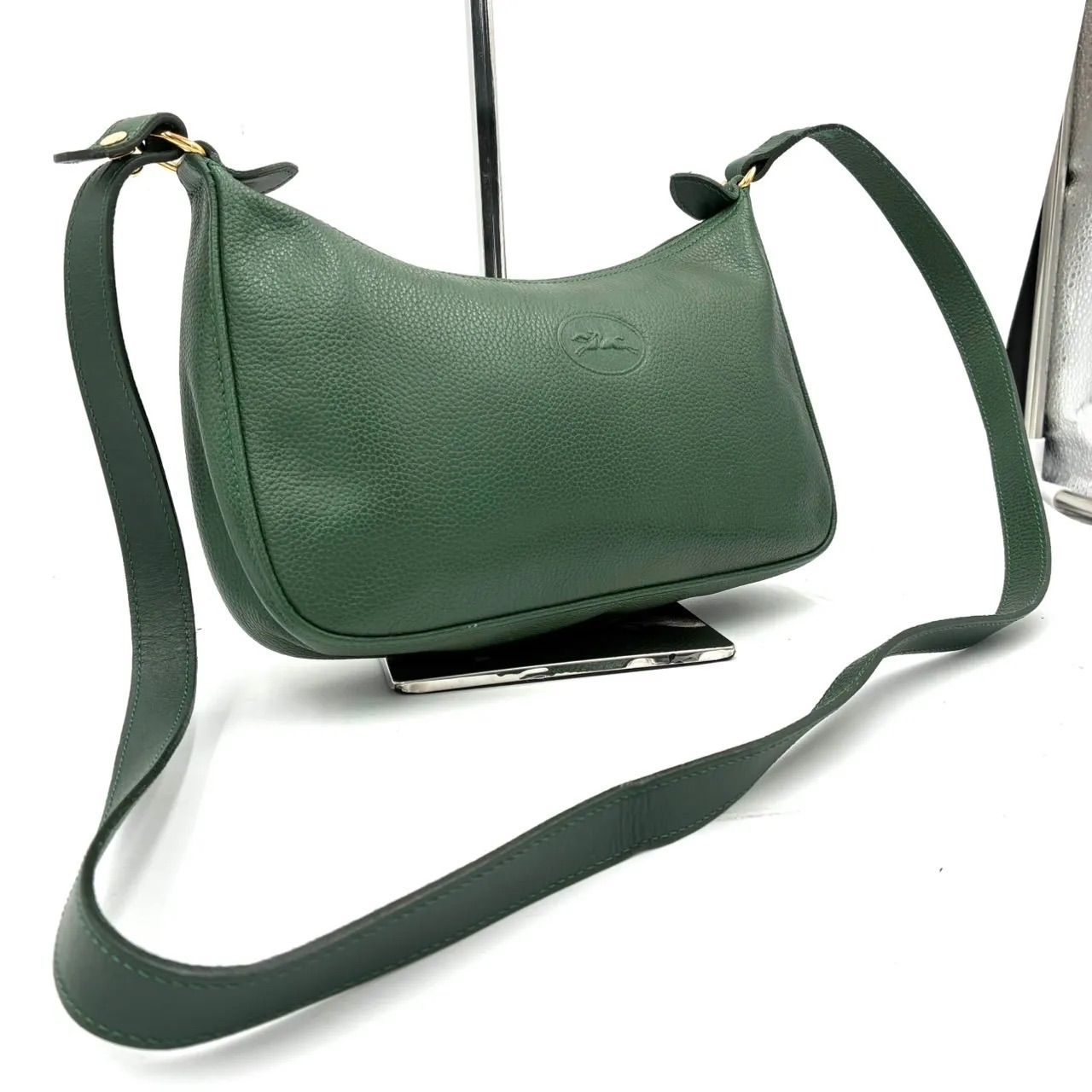 LONGCHAMP ロンシャン ショルダーバッグ レザー グリーン 緑 - メルカリ