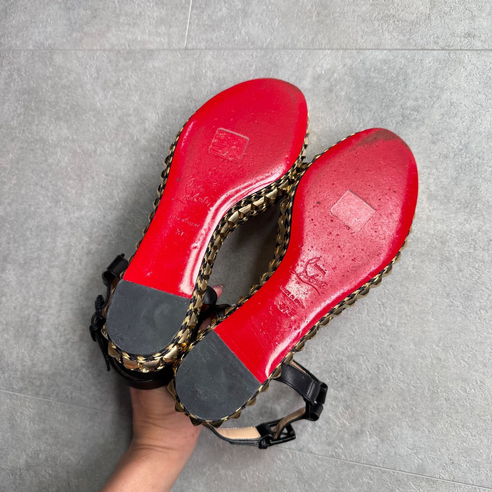 美品 ルブタン Christian Louboutin カタクロウ ウェッジソール 