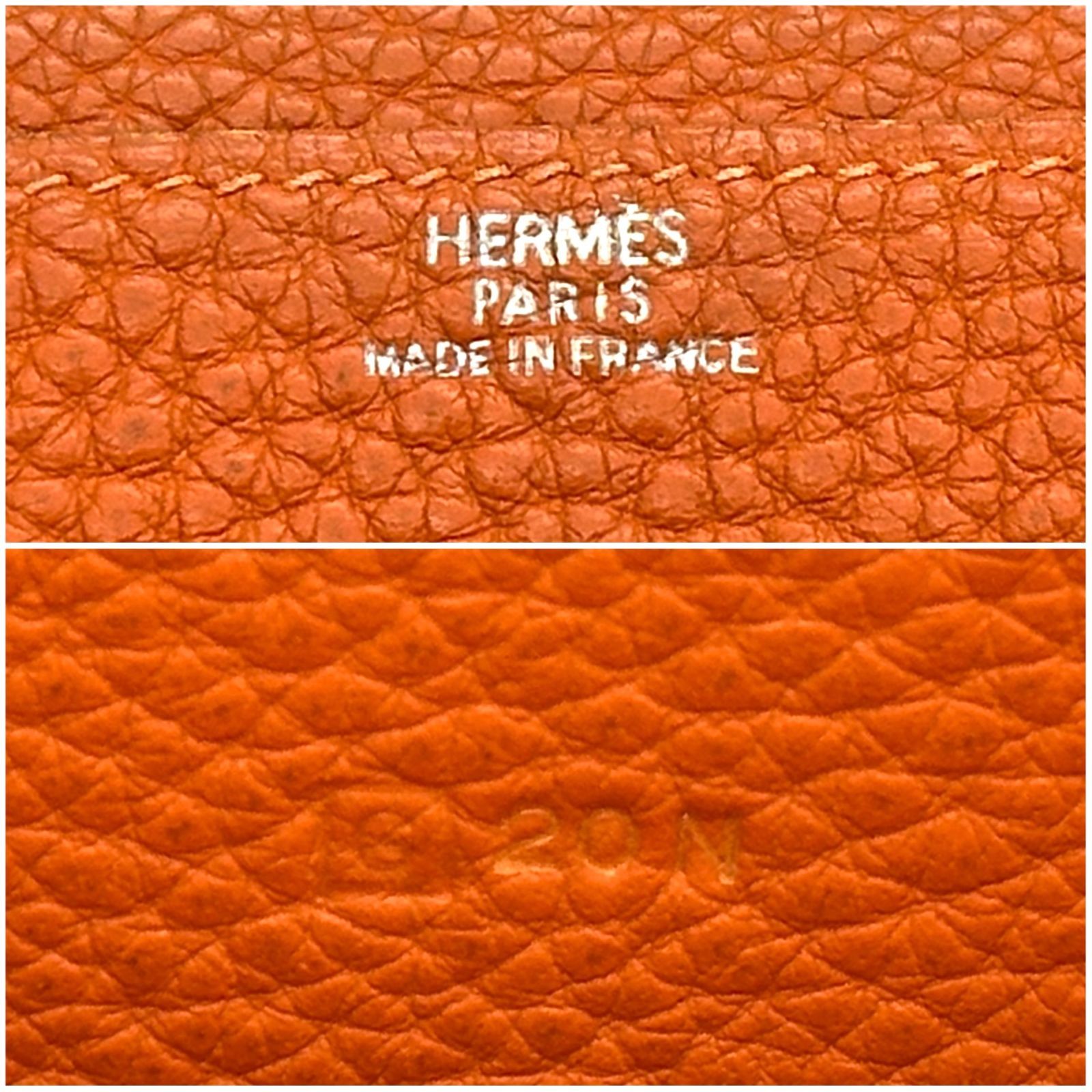 極美品】HERMES エルメス ドゴンGM □G刻印 オレンジ 長財布 - メルカリ