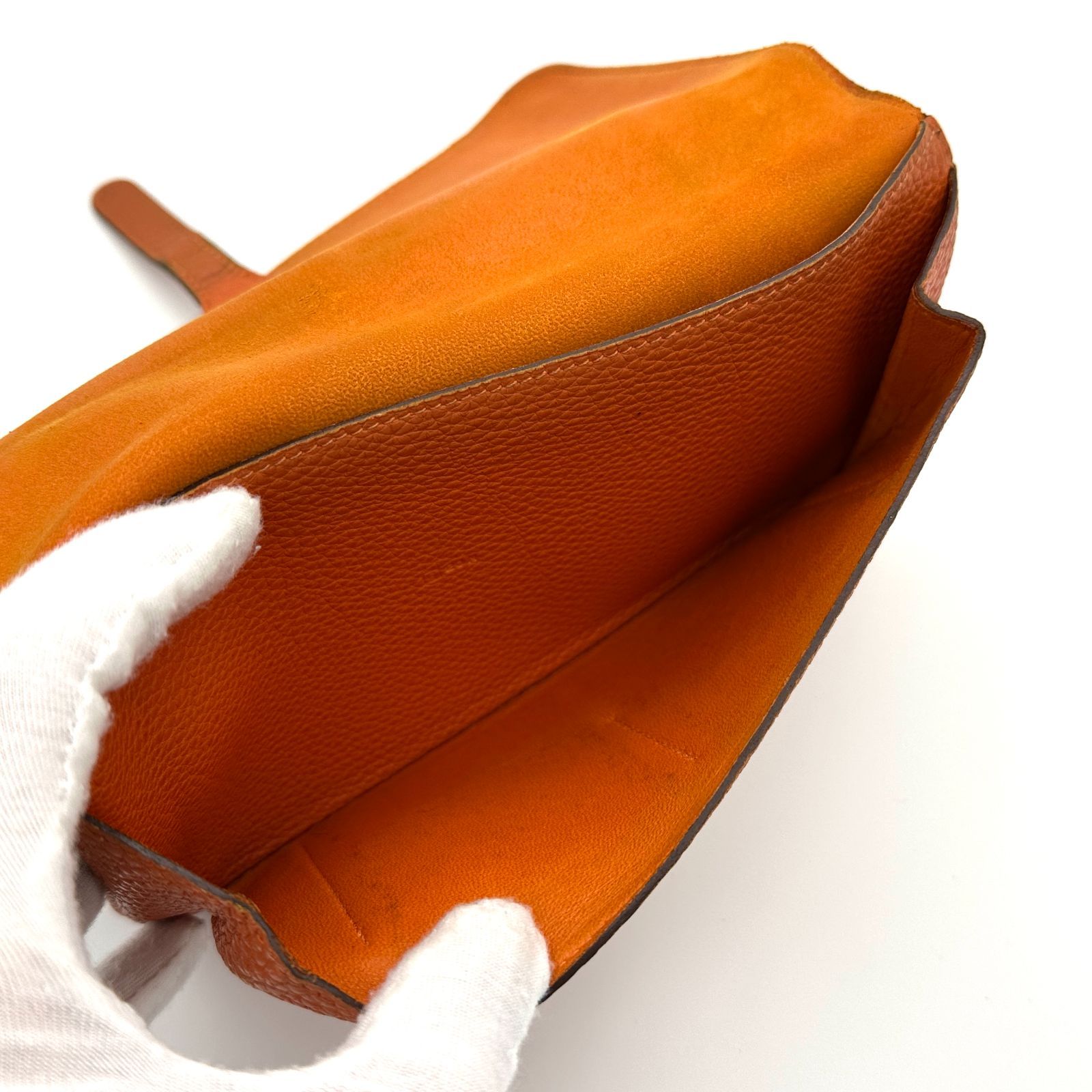 極美品】HERMES エルメス ドゴンGM □G刻印 オレンジ 長財布 - メルカリ