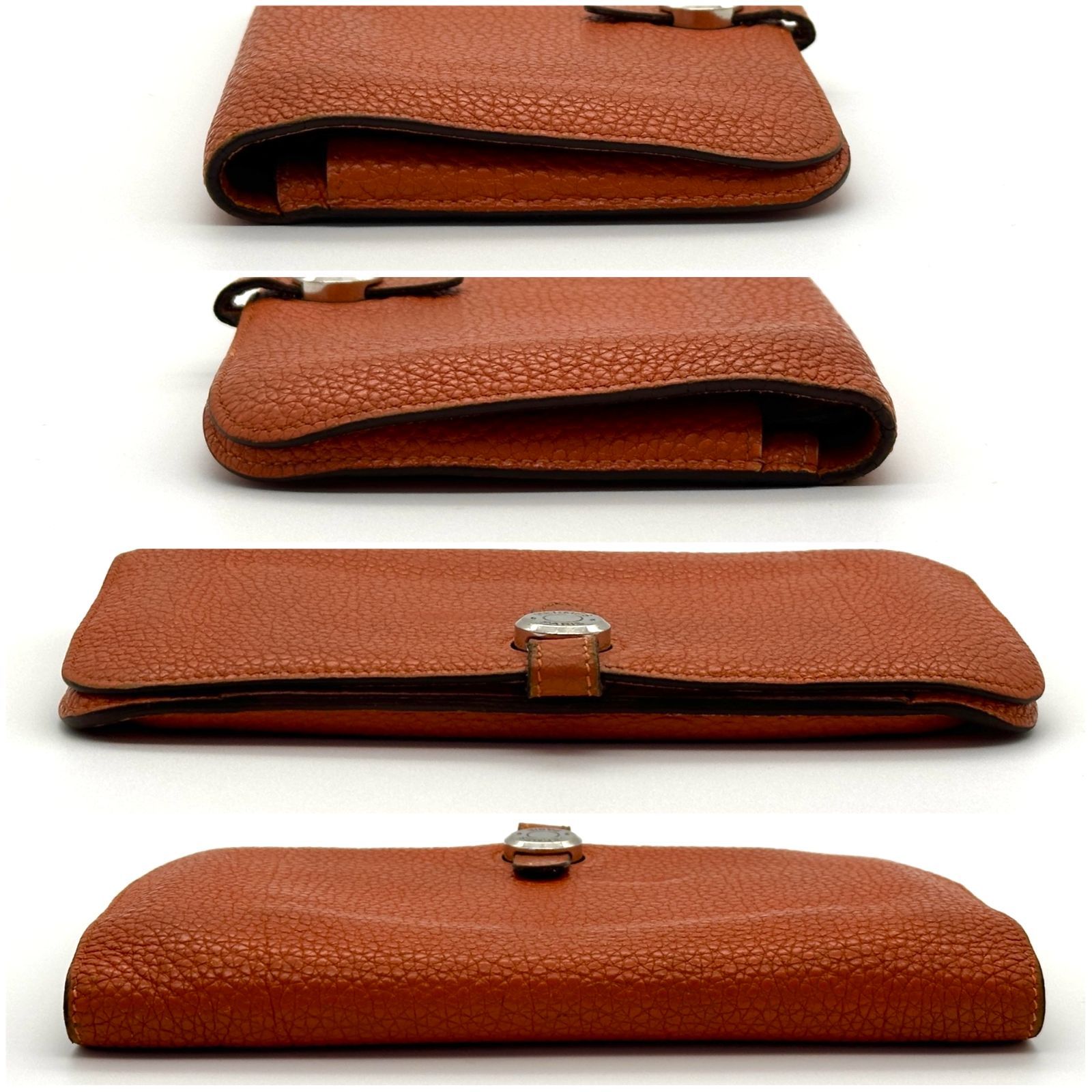 極美品】HERMES エルメス ドゴンGM □G刻印 オレンジ 長財布 - メルカリ