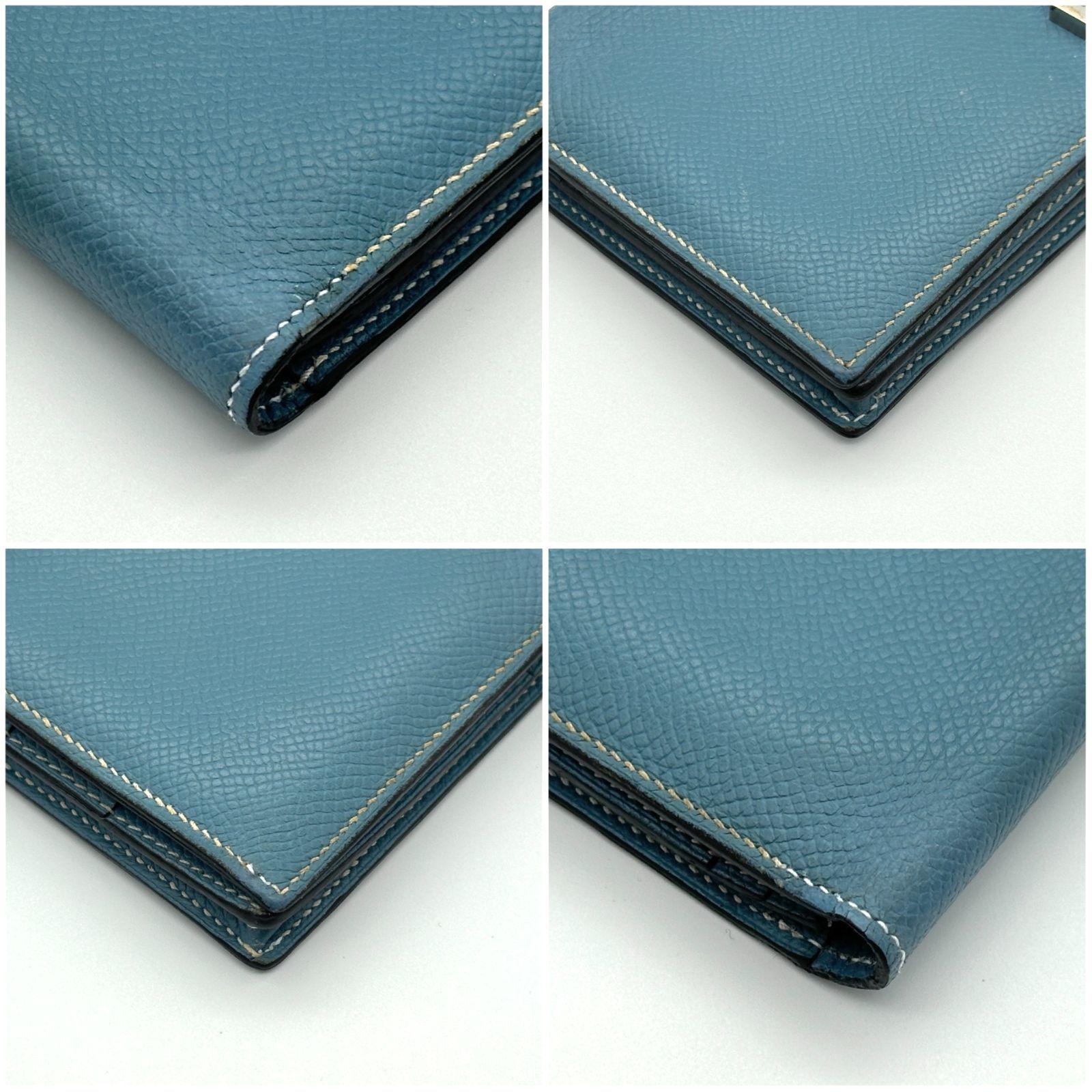 【極美品】HERMES エルメス　べアンスフレ　ブルージーン　□O　長財布 極美品】HERMES エルメス べアンスフレ ブルージーン □O 長財布