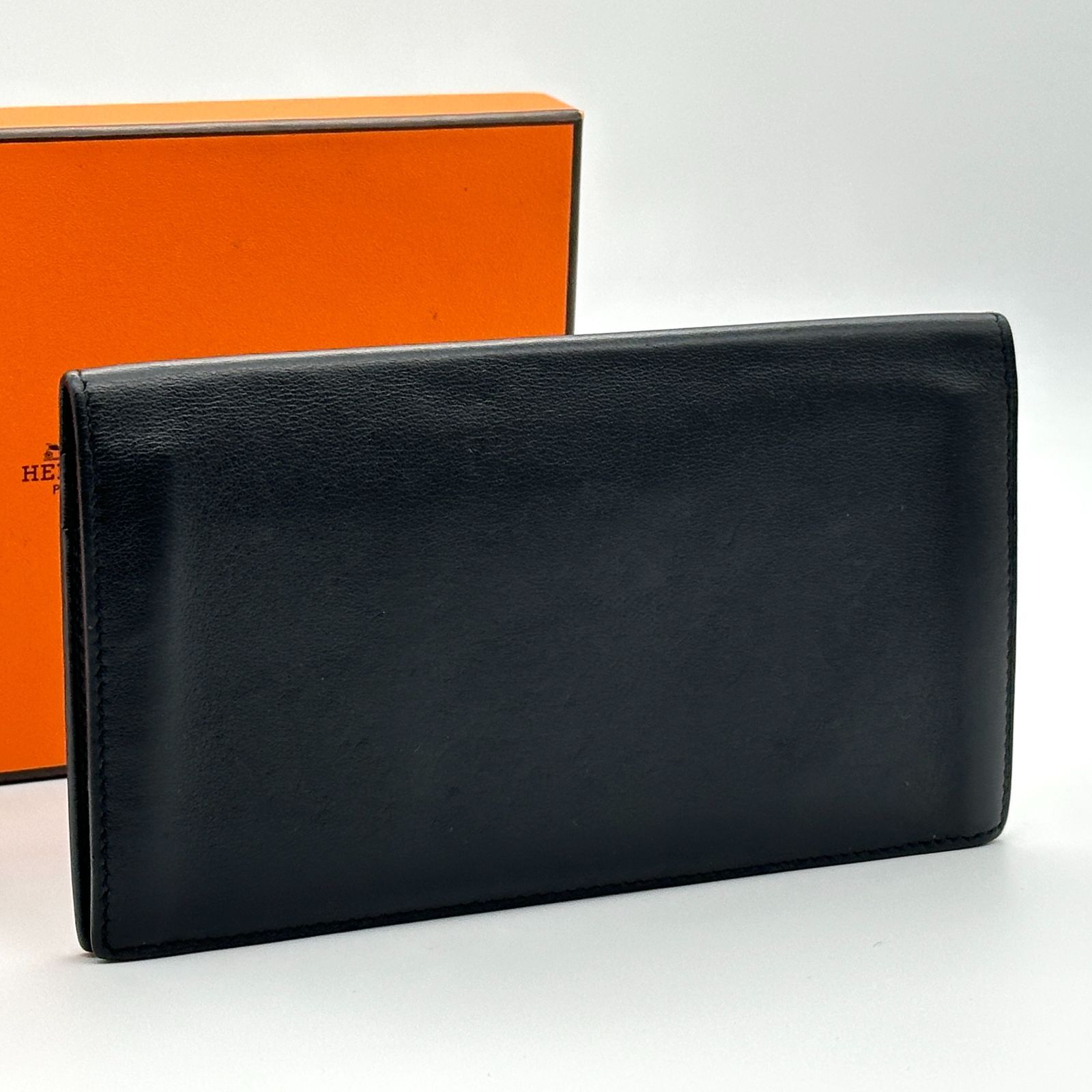 極美品】HERMES エルメス シチズンツイル ロング 黒 T刻印 長財布