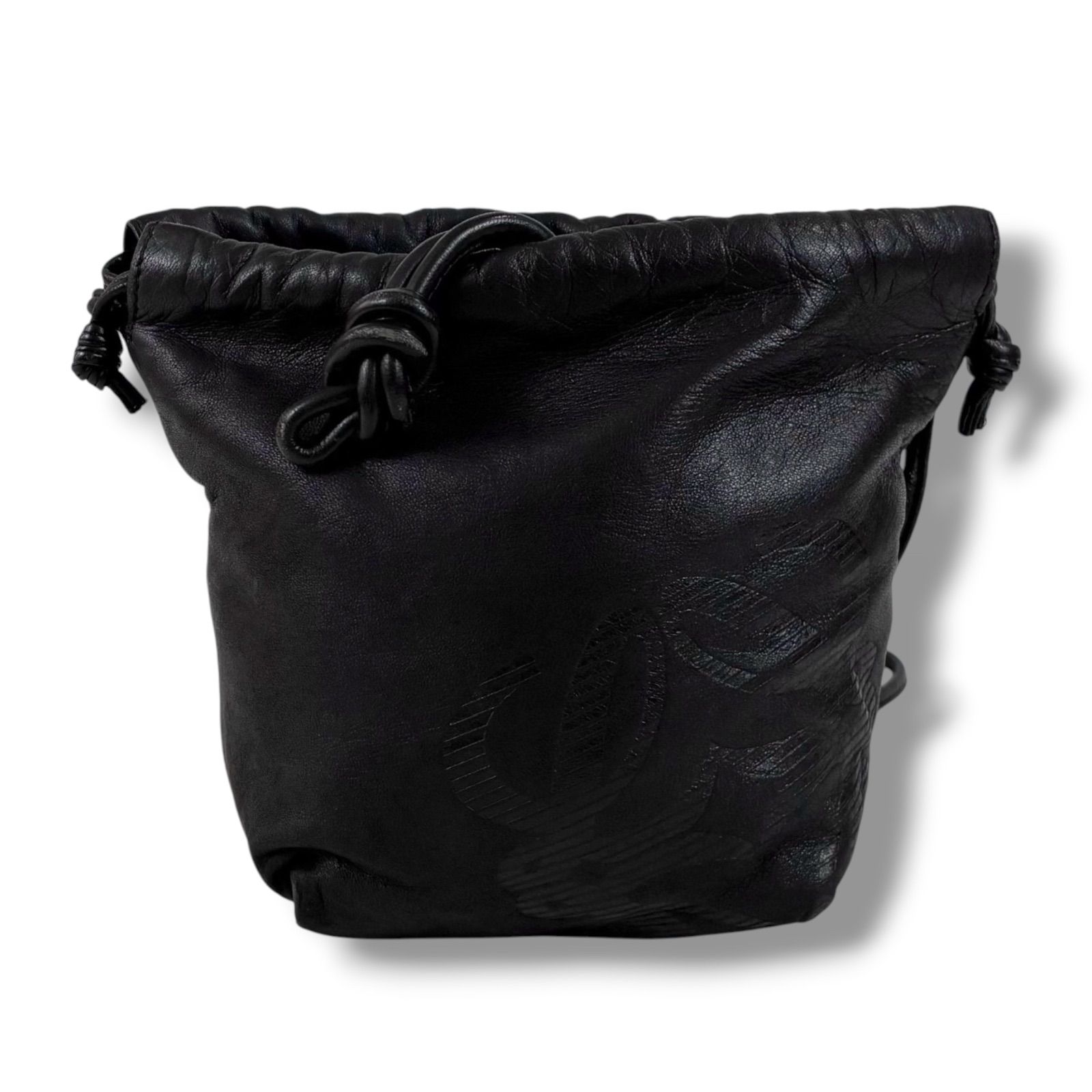 LOEWE ロエベ アナグラム 巾着 ミニ ショルダーバッグ ポシェット 黒 LOEWE ロエベ 巾着ショルダーバッグ アナグラム ナッパレザー ブラック