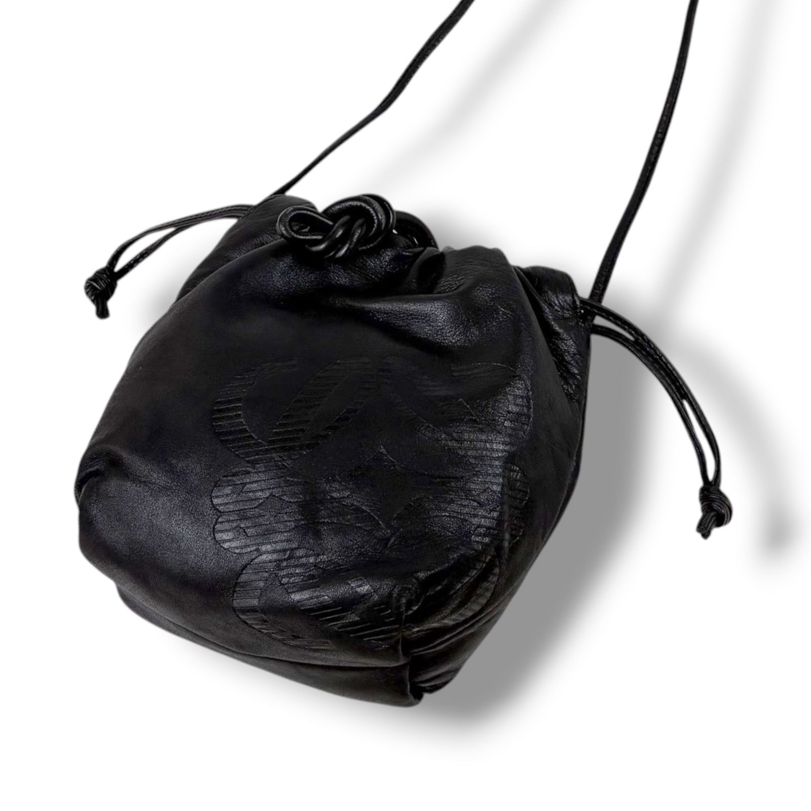 ロエベ LOEWE 巾着型 ショルダーバッグ ミニ ポシェット ブラック 黒 