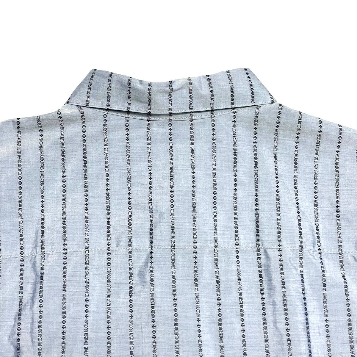 中古】 CHROME HEARTS クロムハーツ ロゴ ストライプ 長袖シャツ Y NOT 