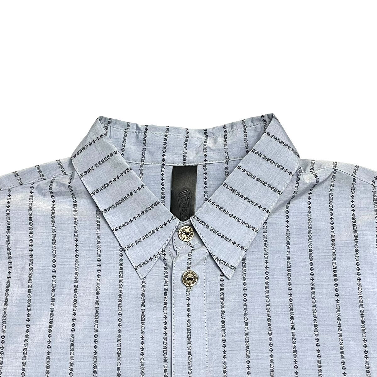 中古】 CHROME HEARTS クロムハーツ ロゴ ストライプ 長袖シャツ Y NOT 