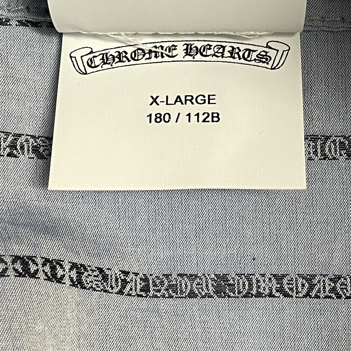 中古】 CHROME HEARTS クロムハーツ ロゴ ストライプ 長袖シャツ Y NOT