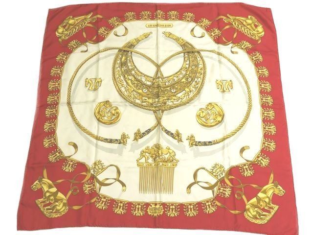HERMES エルメス カレ90 スカーフ LES CAVALIERS D'OR 黄金の騎士