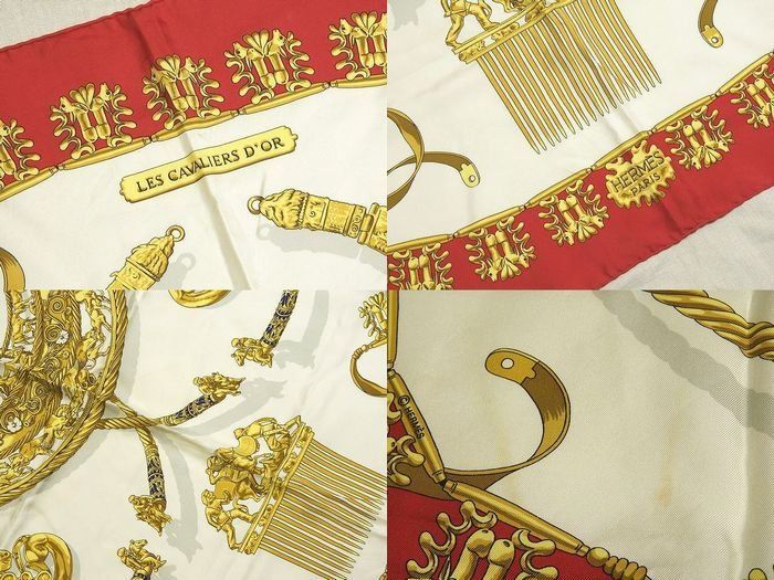 HERMES エルメス カレ90 スカーフ LES CAVALIERS D'OR 黄金の騎士
