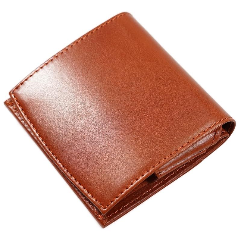 [IrideScent] 財布 メンズ レディース 2つ折り 小銭入れ ミニ財布 小さい 薄い コンパクト (Tochigi-brown) 0