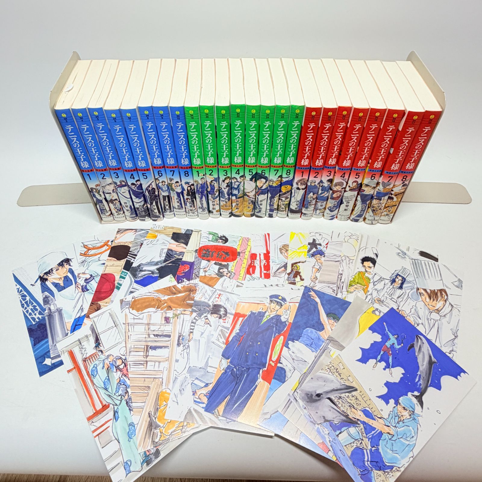 テニスの王子様 ポストカード付き 文庫　初版帯付き 全巻帯付き初版ポストカード完品】 テニスの王子様 文庫版 24冊 - メルカリ