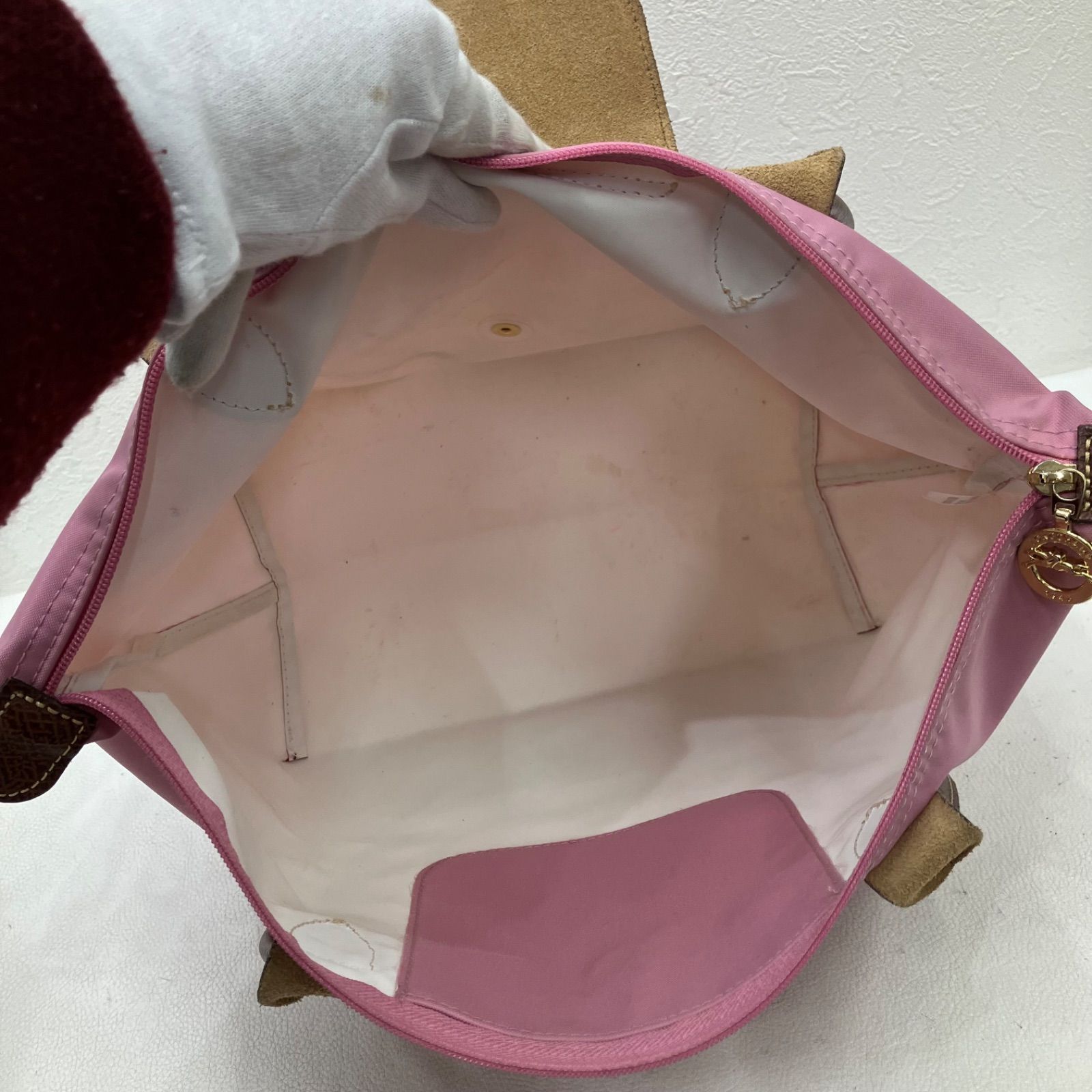 2138 LONGCHAMP ロンシャン トートバッグ ルプリアージュ ピンク系
