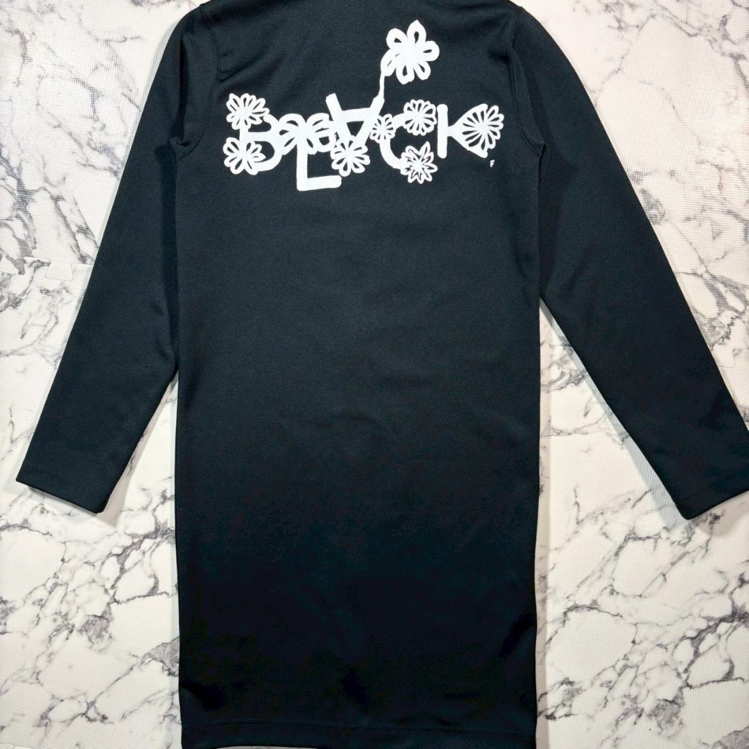 極美品/ロング丈/花柄ロゴ(S)○ブラックコムデギャルソン BLACK COMME